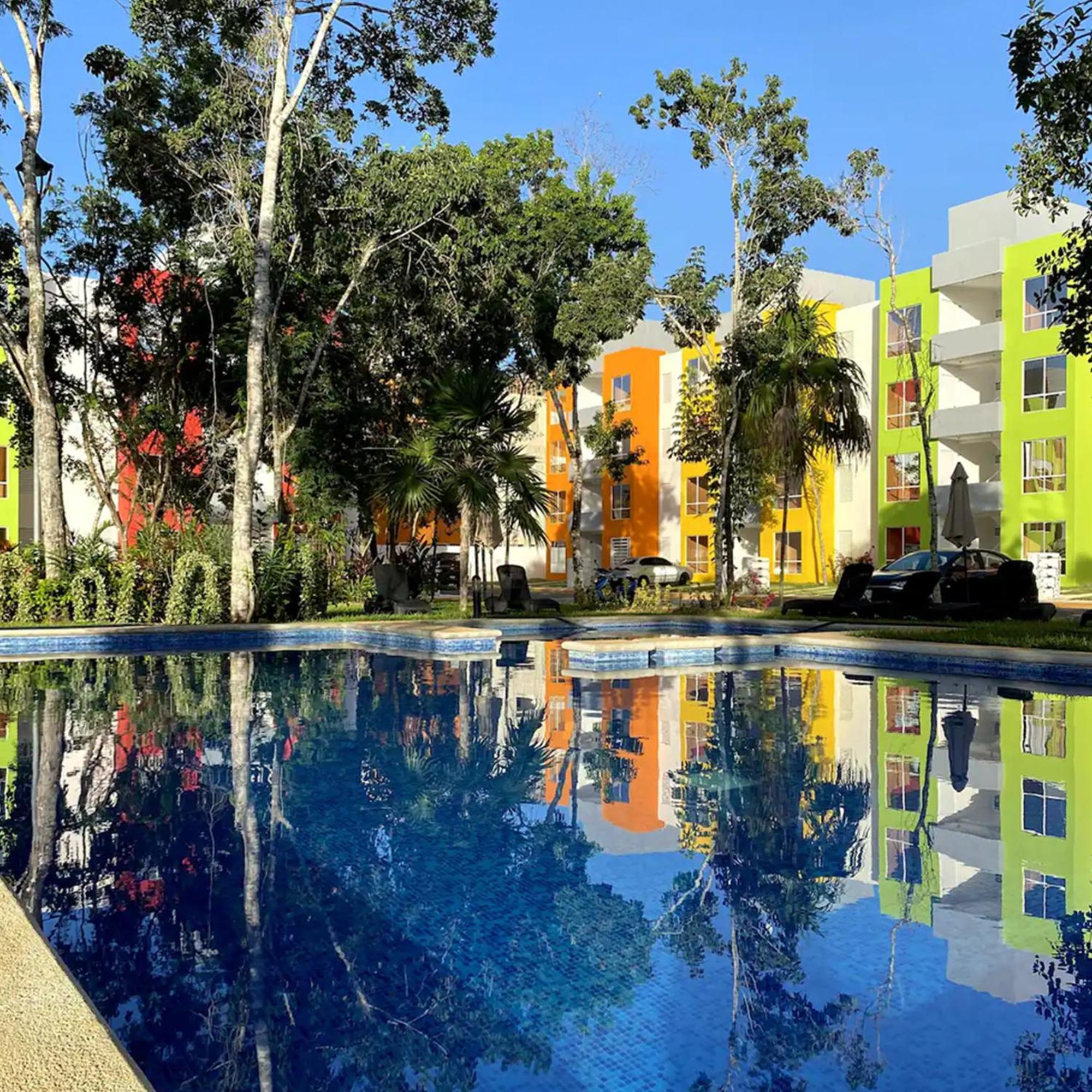 칸쿤 Bonito Departamento En Privada Con Alberca 아파트 외부 사진